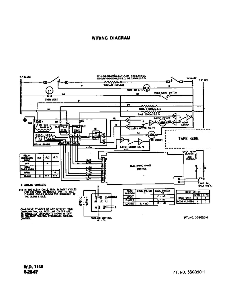 Wiring Diagram Diagram and Parts List for D9757W0  Roper Range