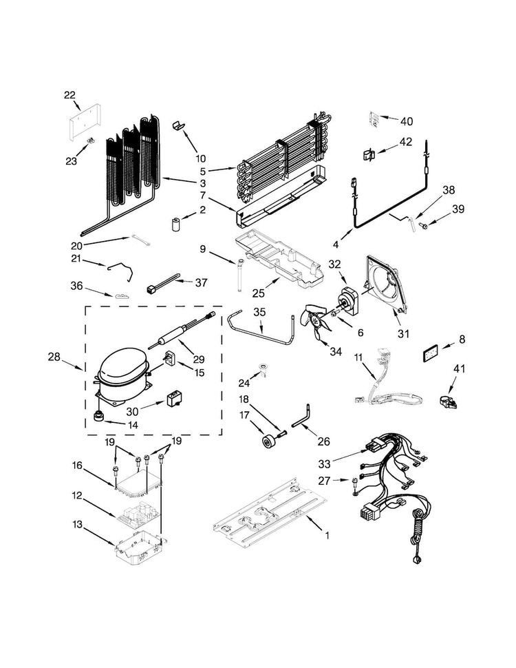 Unit Parts Diagram and Parts List for 10679402410  Kenmore Refrigerator