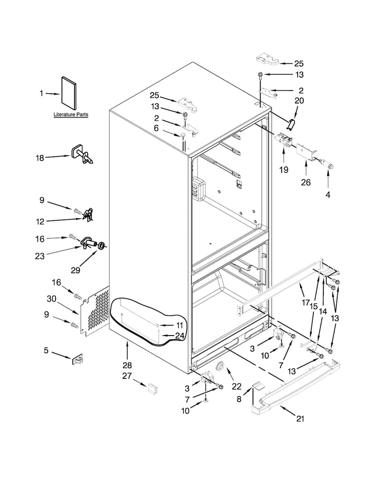 Cabinet Parts Diagram and Parts List for 10679473410  Kenmore Refrigerator