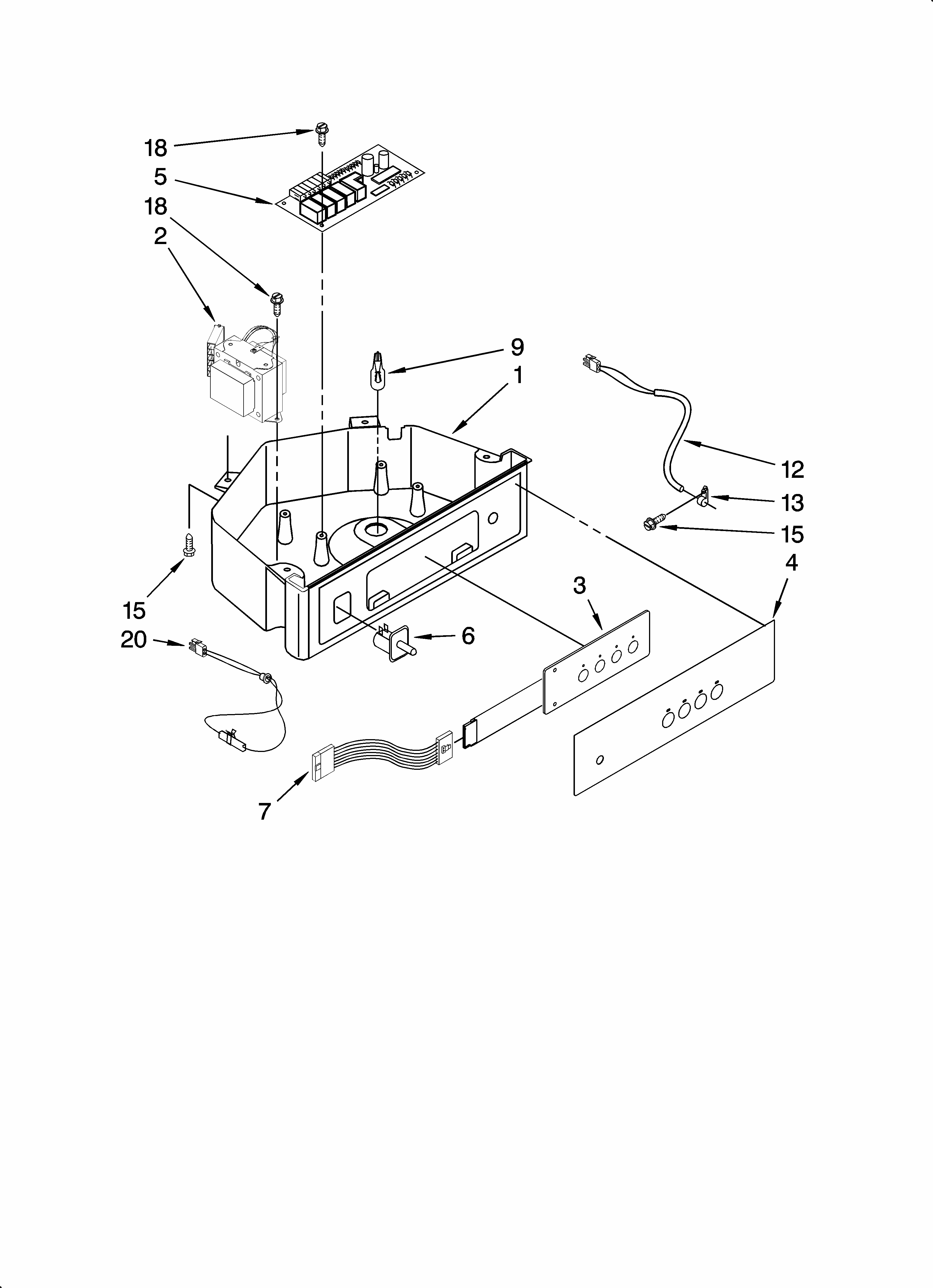 Control Panel Parts Diagram and Parts List for 10689589700  Kenmore Ice Maker