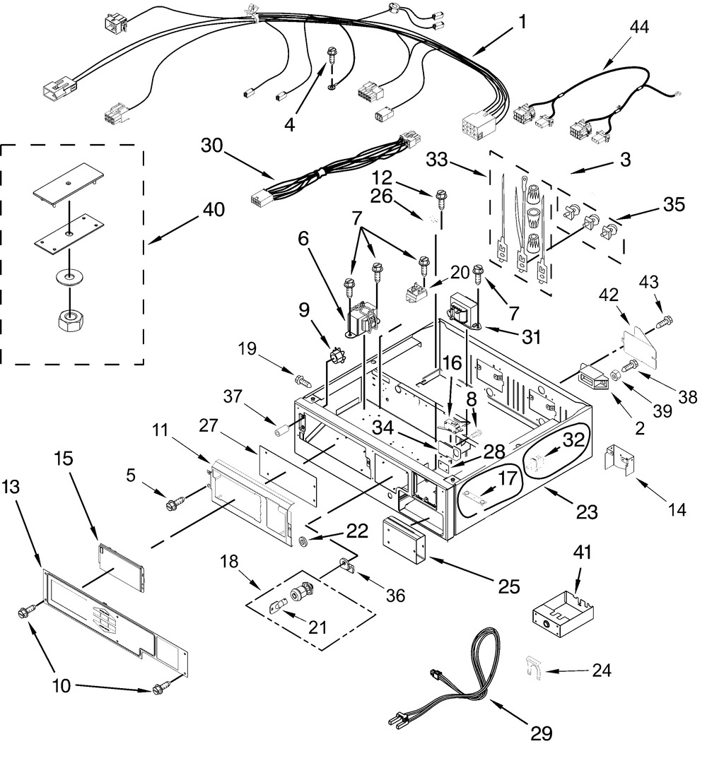 Control Panel And Separator Parts Diagram and Parts List for MLE27PDFGW0  Whirlpool Dryer