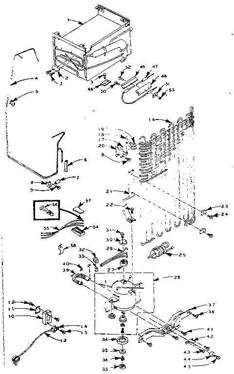 Refrigerator Unit Parts Diagram and Parts List for 106M10TL-F  Kenmore Refrigerator