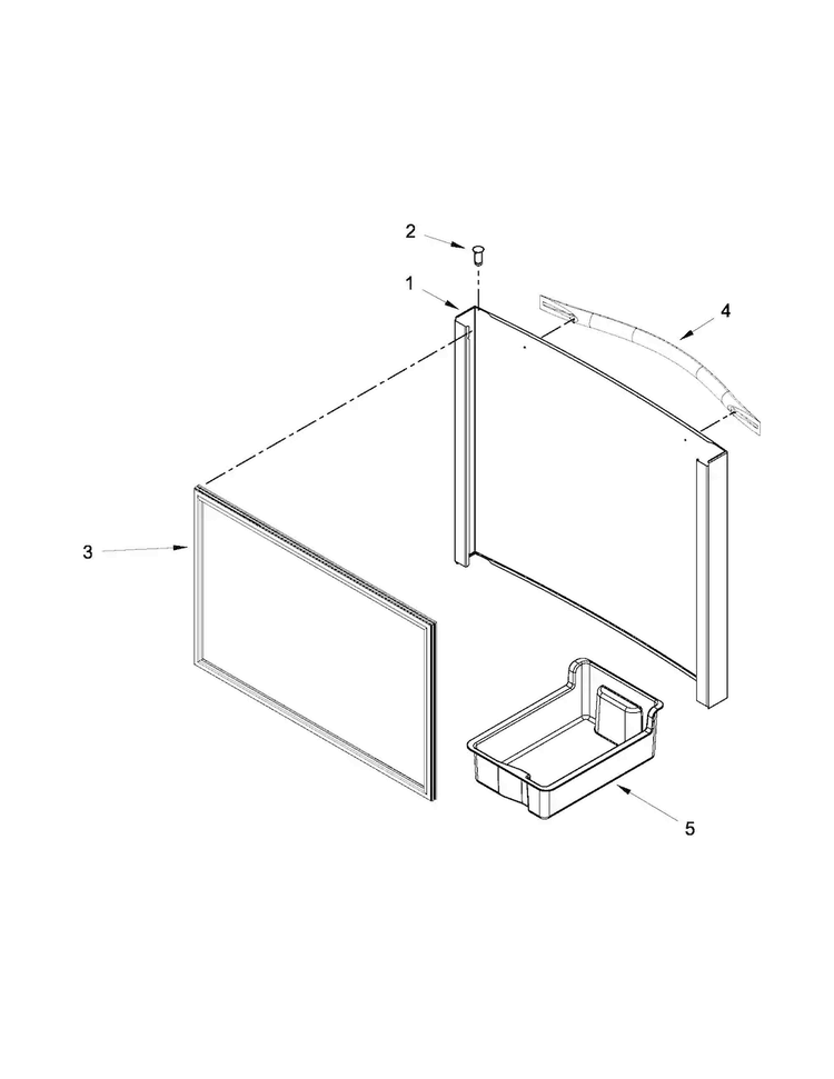 Freezer Door Parts Diagram and Parts List for WRF560SMYW01  Whirlpool Refrigerator