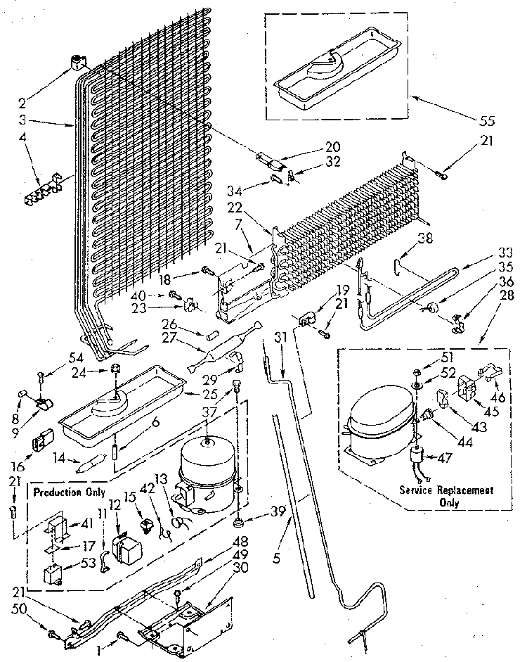 Unit Diagram and Parts List for ET18JKYSG01  Whirlpool Refrigerator