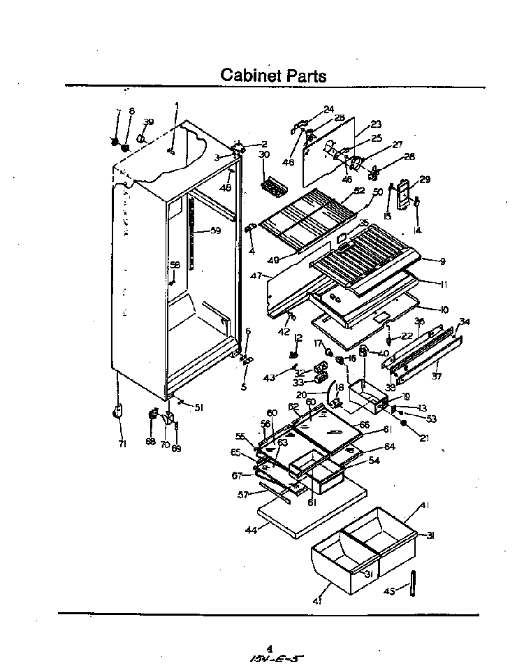 Cabinet Diagram and Parts List for 8619*0A  Roper Refrigerator