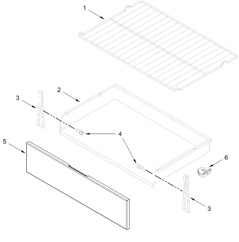 Drawer And Broiler Parts Diagram and Parts List for CRGW3484RS0  Whirlpool Range