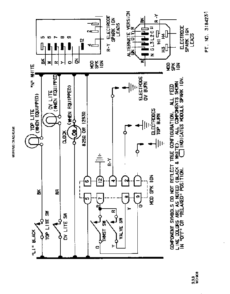 Wiring Diagrams Diagram and Parts List for 1213*3A  Roper Range