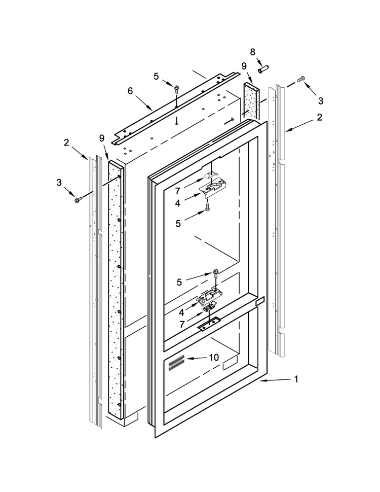 Cabinet Trim Parts Diagram and Parts List for KBFN402EPA01  KitchenAid Refrigerator