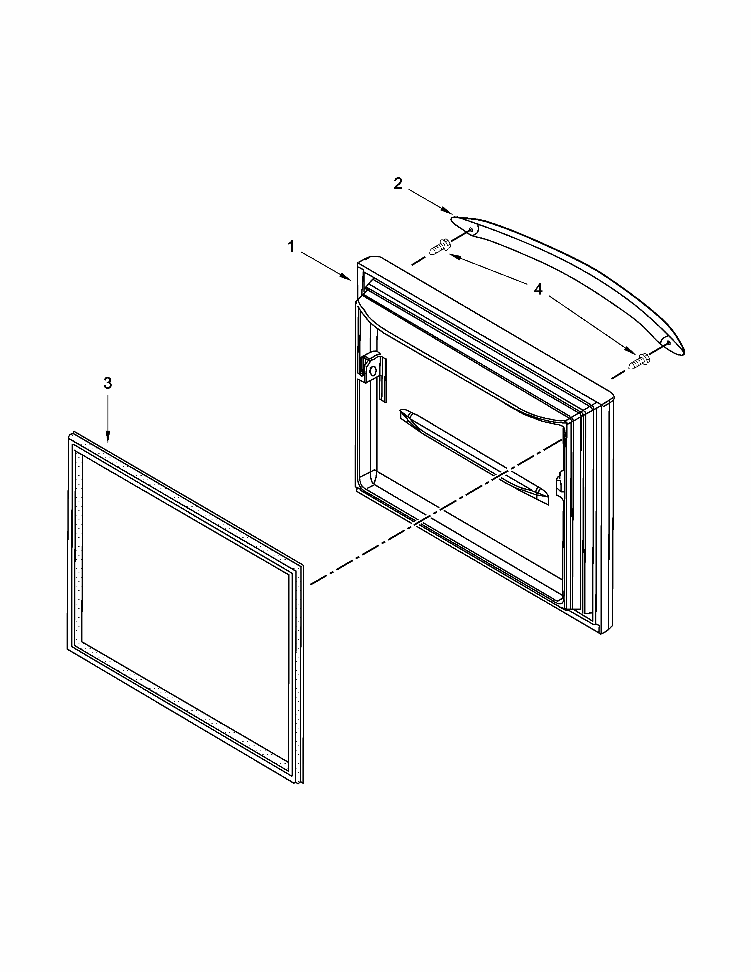 Freezer Door Parts Diagram and Parts List for 59669363010  Kenmore Refrigerator