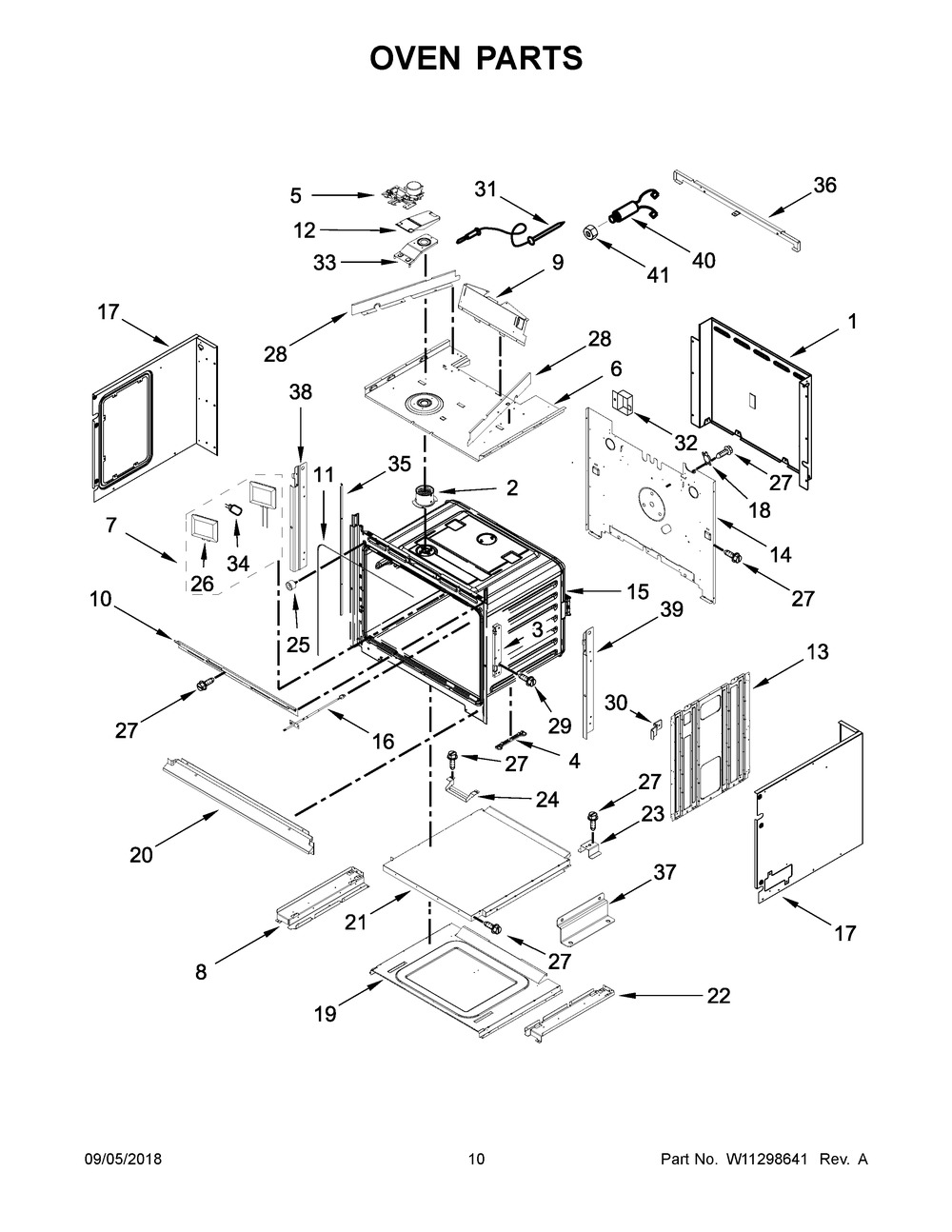 Oven Parts Diagram and Parts List for KOCE507EBS04  Whirlpool Microwave Oven Combo