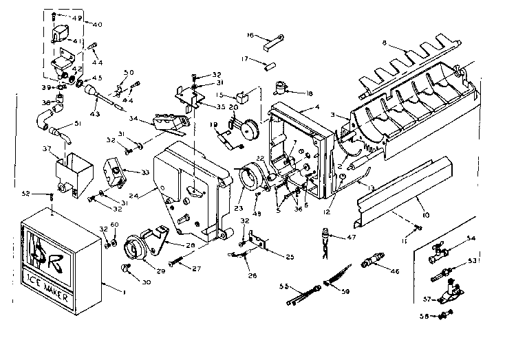 Icemaker Parts Diagram and Parts List for 106W18GL1  Kenmore Refrigerator