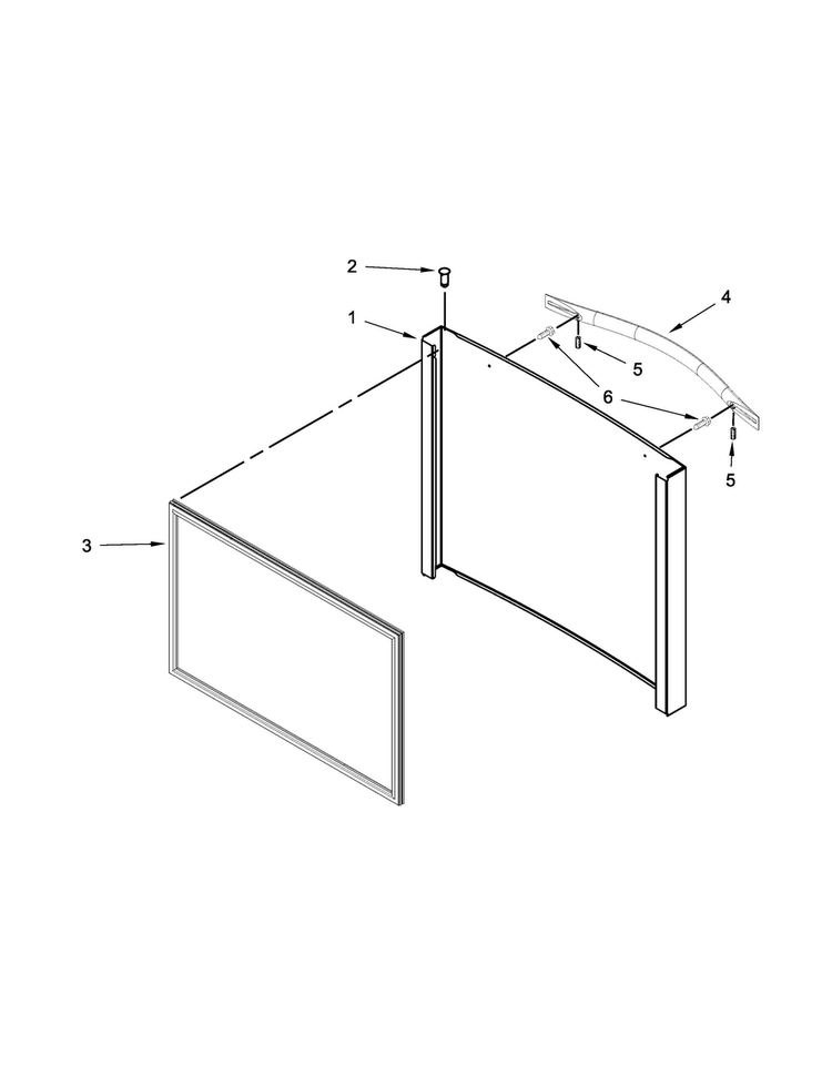 Freezer Door Parts Diagram and Parts List for WRF560SFYB04  Whirlpool Refrigerator