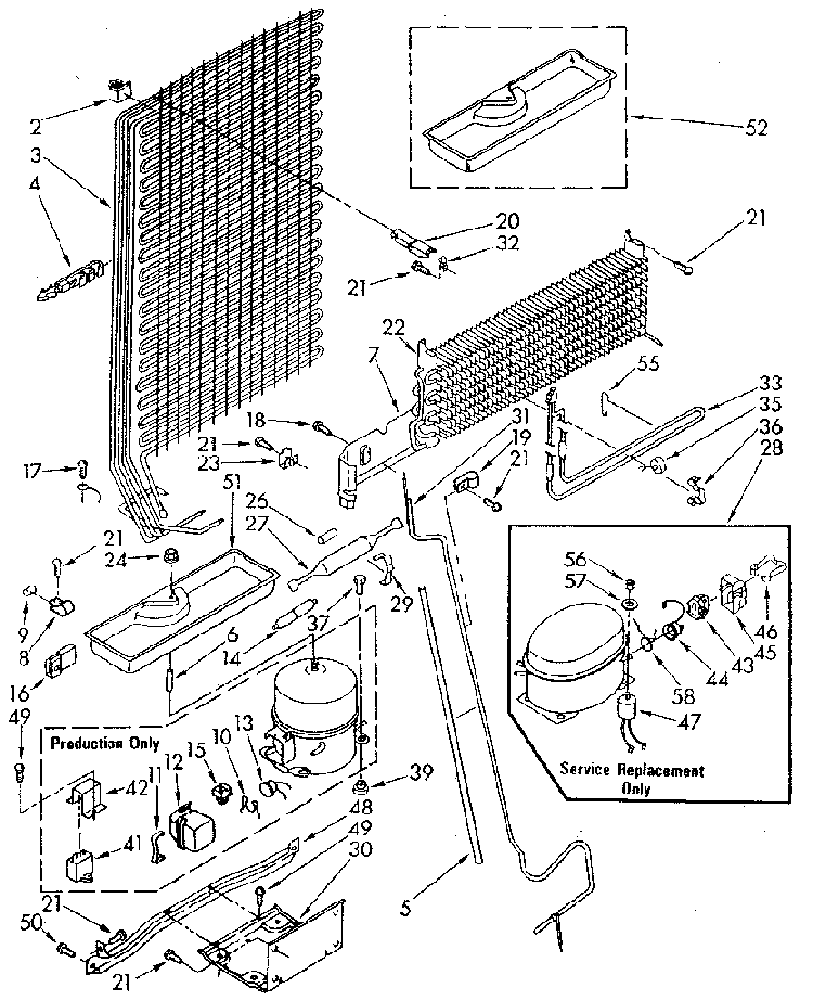 Unit Diagram and Parts List for ET18GKXSM05  Whirlpool Refrigerator
