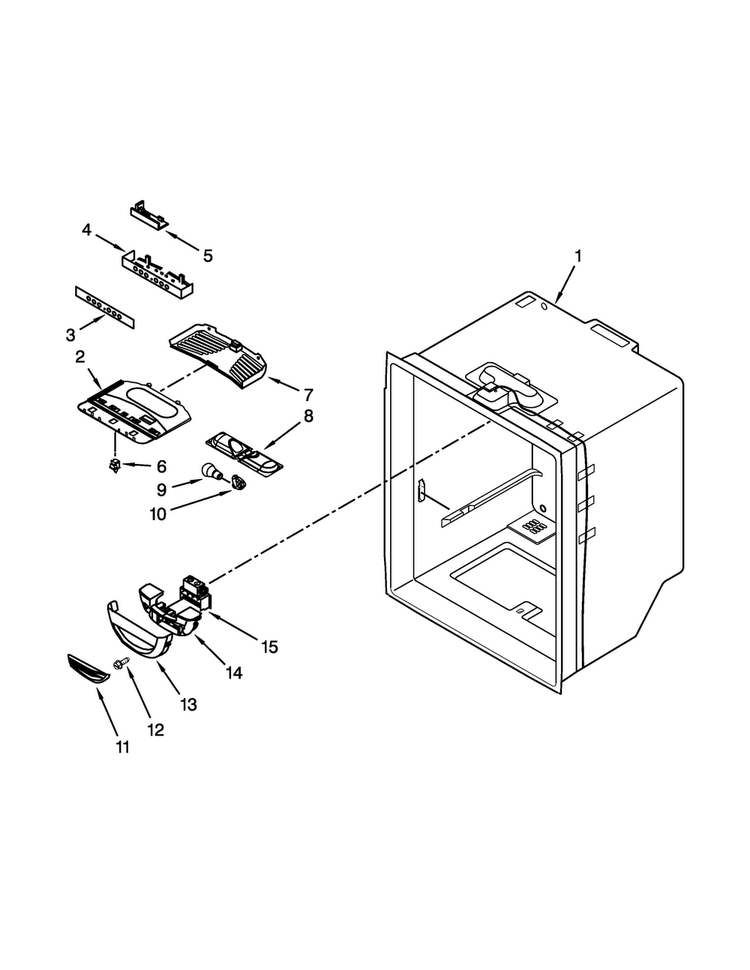 Refrigerator Liner Parts Diagram and Parts List for 5GBB22PRAW00  Whirlpool Refrigerator