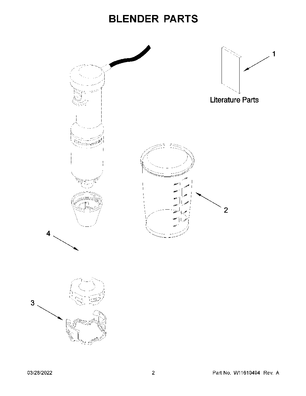 Blender Parts Diagram and Parts List for 5KHBV53BOB0  KitchenAid Blender