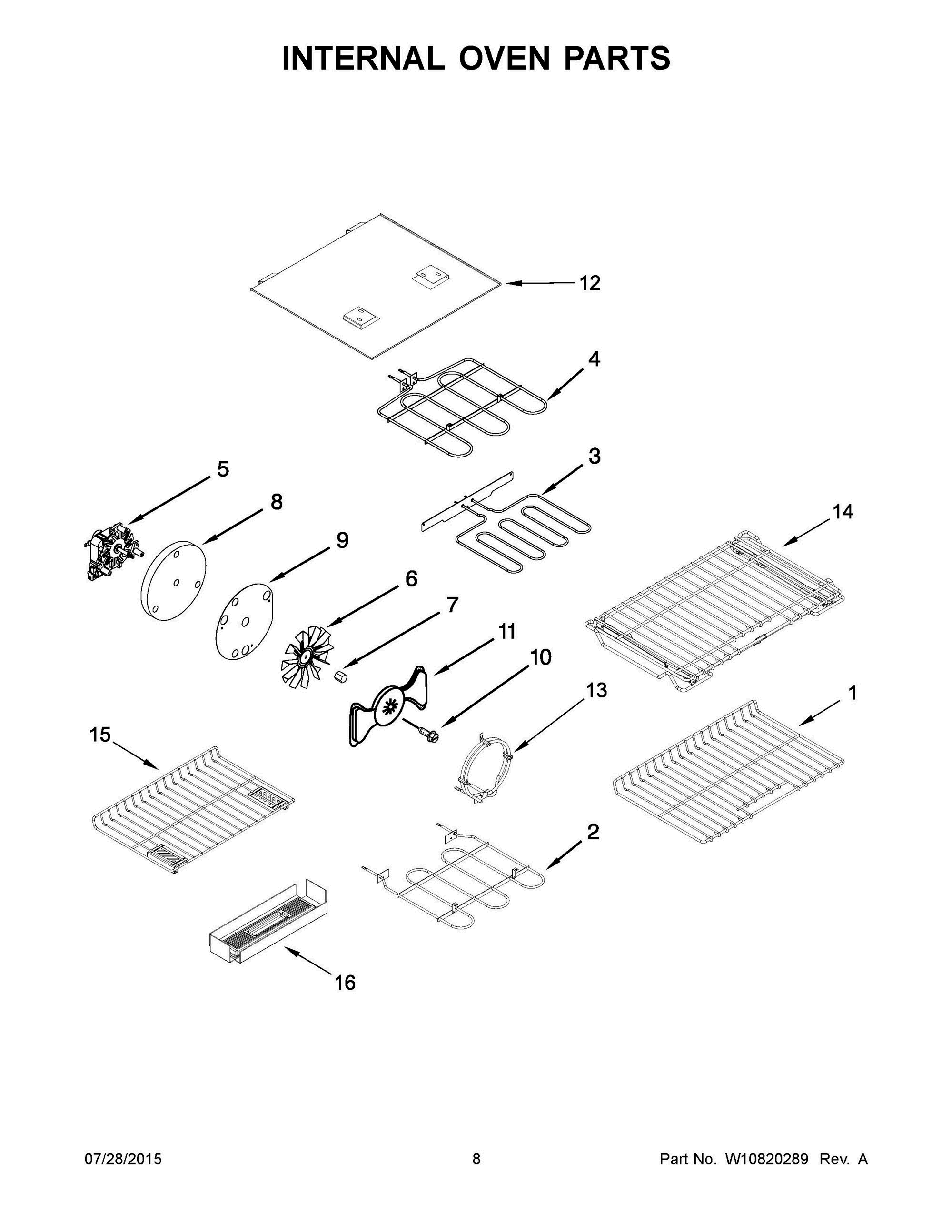 05 - INTERNAL OVEN PARTS Diagram and Parts List for YKFID500ESS1  Whirlpool Range