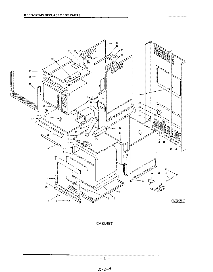 CABINET Diagram and Parts List for KECO375MS  KitchenAid Wall Oven