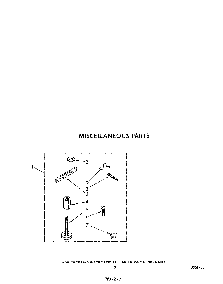 MISCELLANEOUS Diagram and Parts List for LA7900XTG0  Whirlpool Washer