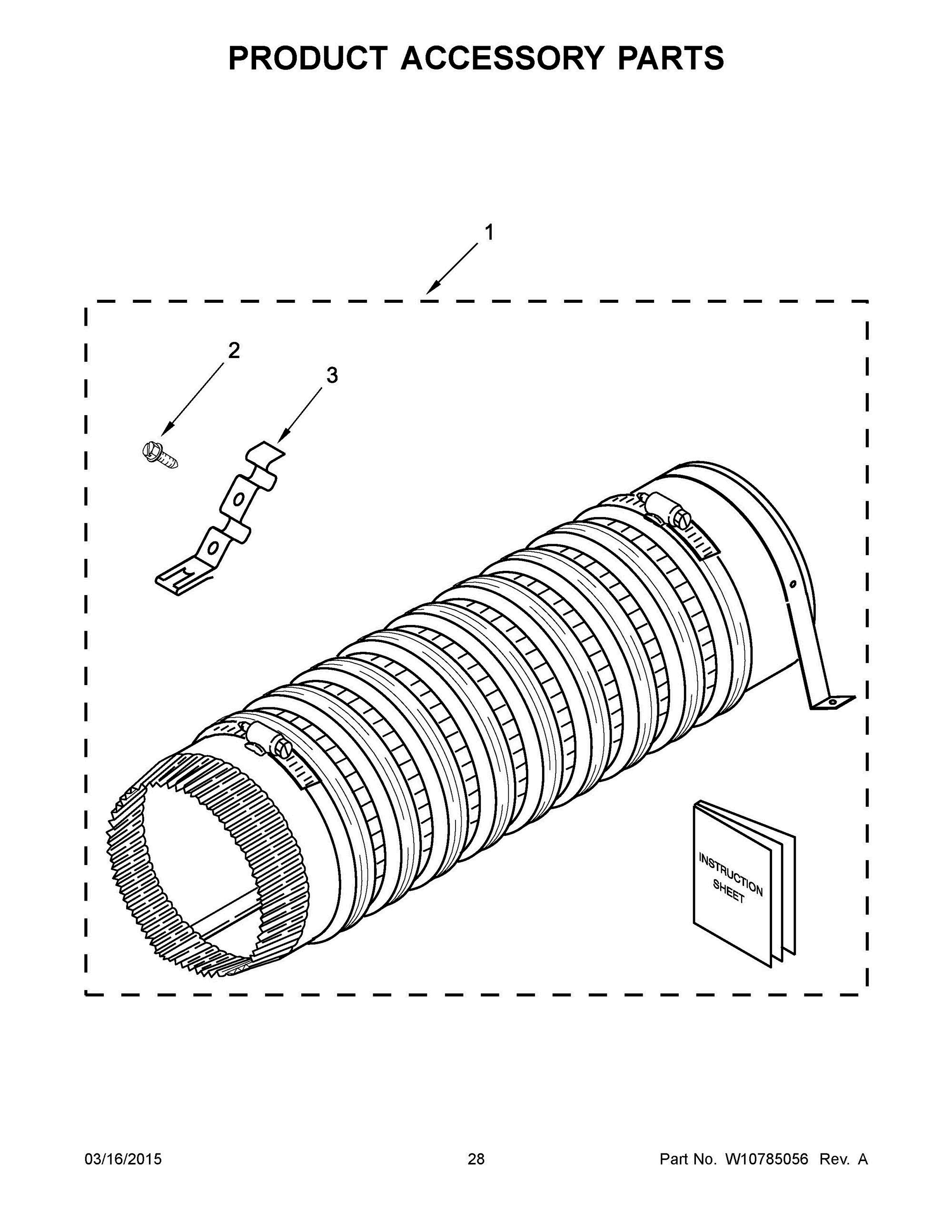 15 - PRODUCT ACCESSORY PARTS Diagram and Parts List for YWET4024EW0  Whirlpool Washer Dryer Combo
