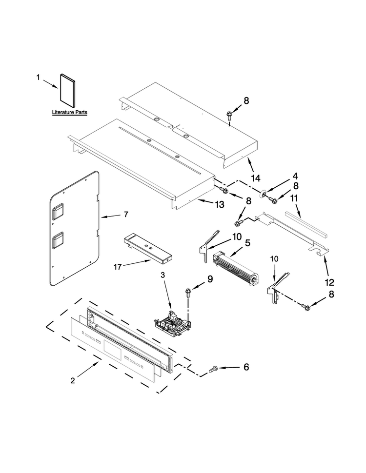 Control Panel Parts Diagram and Parts List for WOC97ES0ES00  Whirlpool Microwave