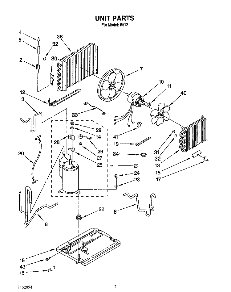 UNIT, LIT/OPTIONAL Diagram and Parts List for R512  Whirlpool Air Conditioner