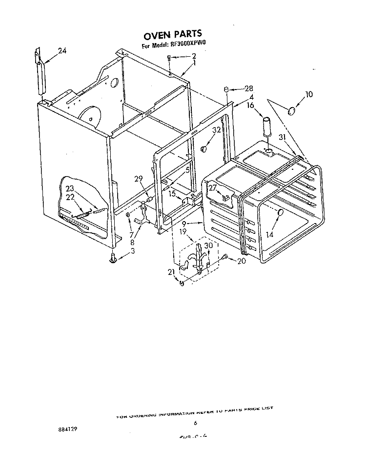 SECTION Diagram and Parts List for RF3000XPW0  Whirlpool Range