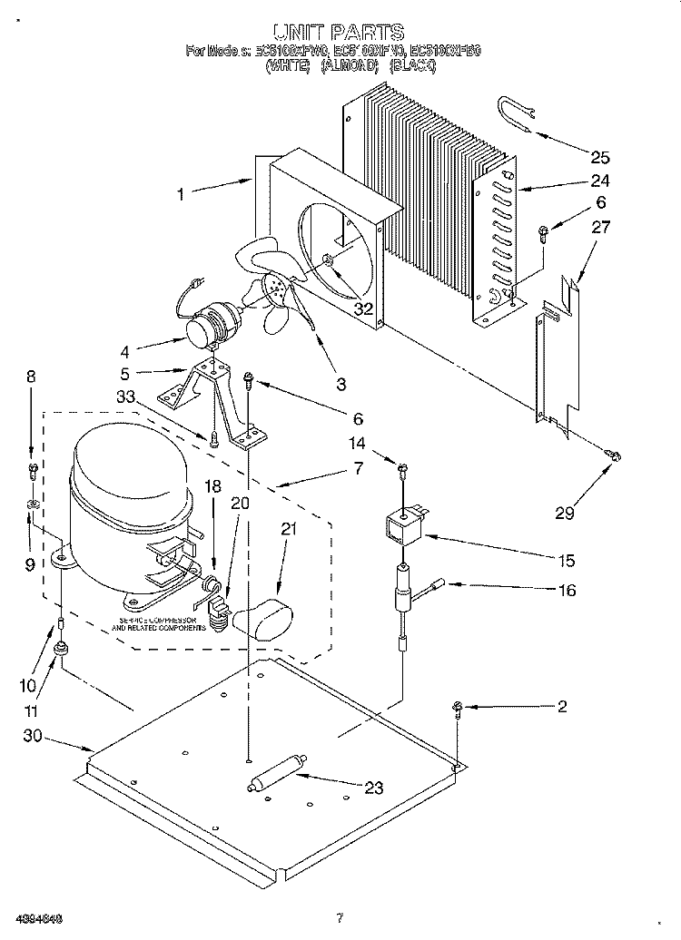UNIT, LIT/OPTIONAL Diagram and Parts List for EC5100XFB0  Whirlpool Ice Maker