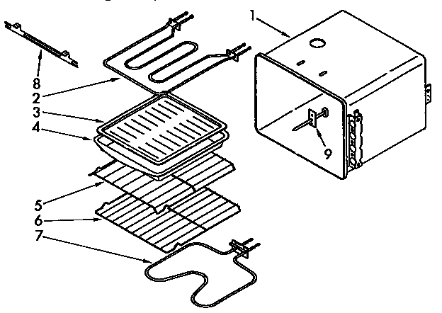 Oven Liner Diagram and Parts List for KEDI141YBL0  KitchenAid Wall Oven