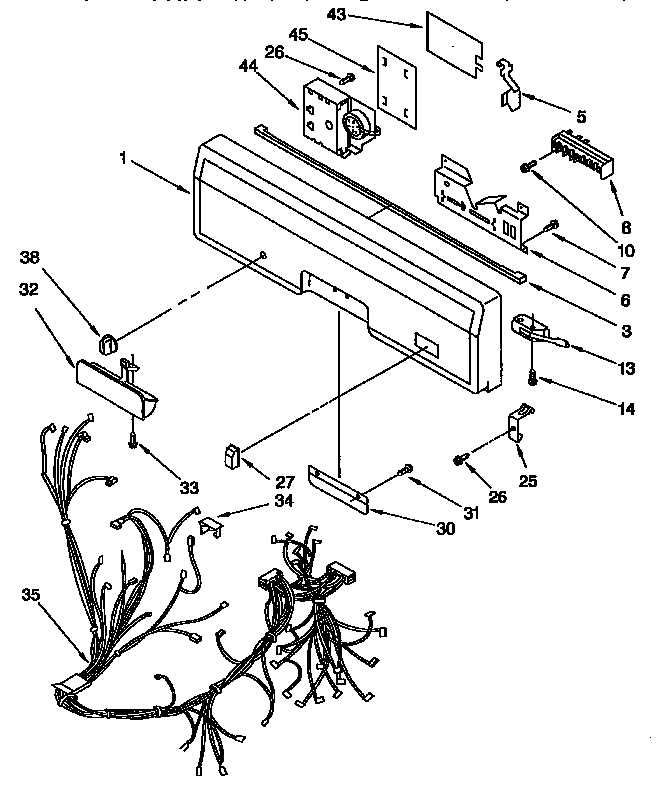 Control Panel Parts Diagram and Parts List for KUDI23BWH0  KitchenAid Dishwasher