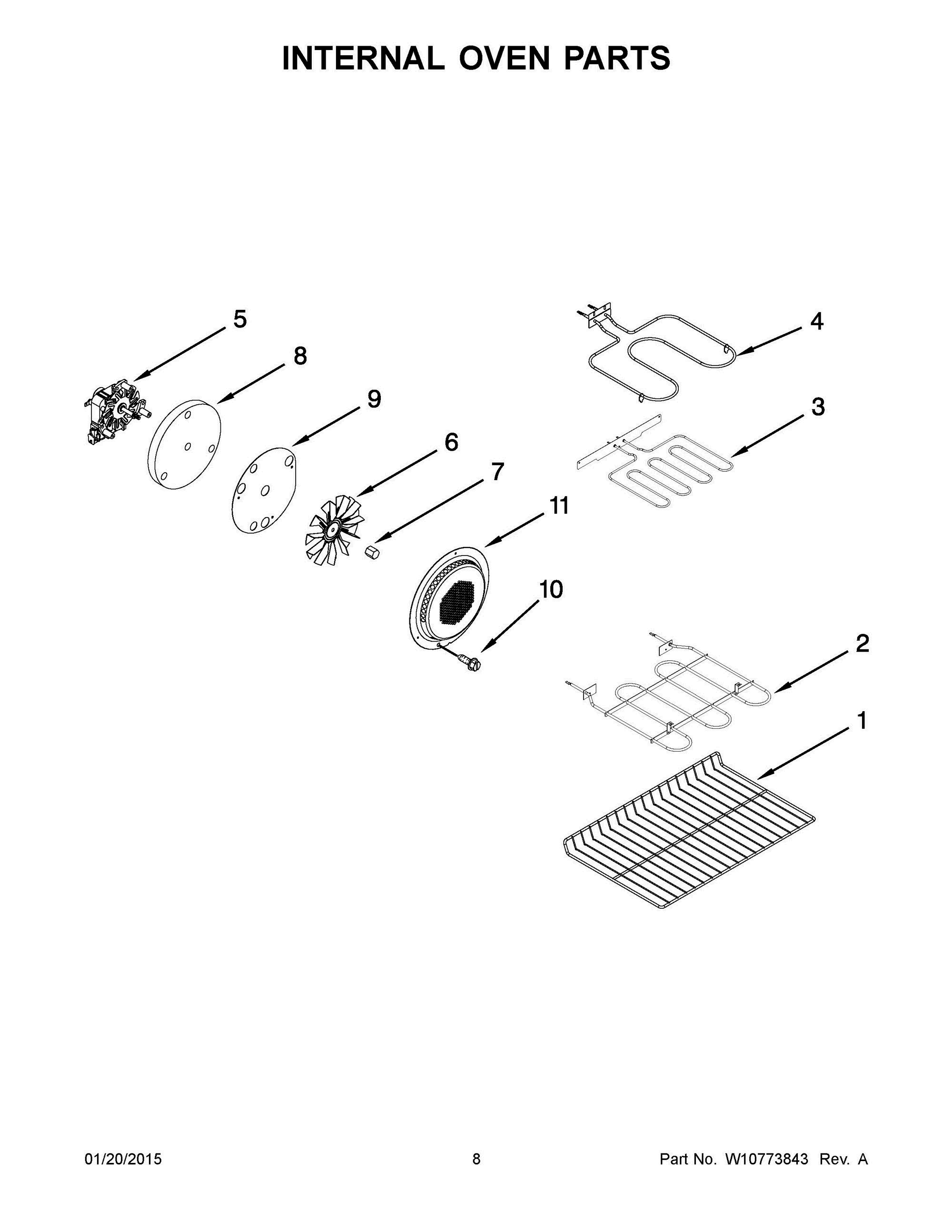 05 - INTERNAL OVEN PARTS Diagram and Parts List for YMET8720DS01  Whirlpool Range