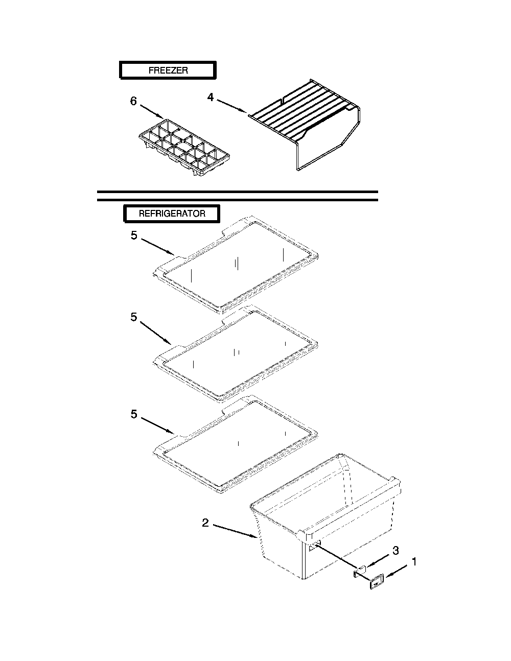 Shelf parts Diagram and Parts List for 10676399411  Kenmore Refrigerator