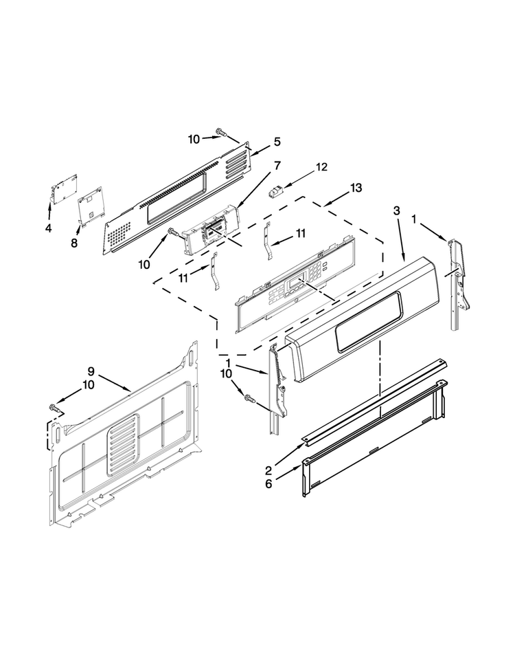 Control Panel Parts Diagram and Parts List for KGRS303BBL2  KitchenAid Range