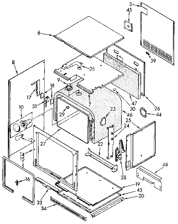 Oven Diagram and Parts List for KEBI171WH0  KitchenAid Wall Oven