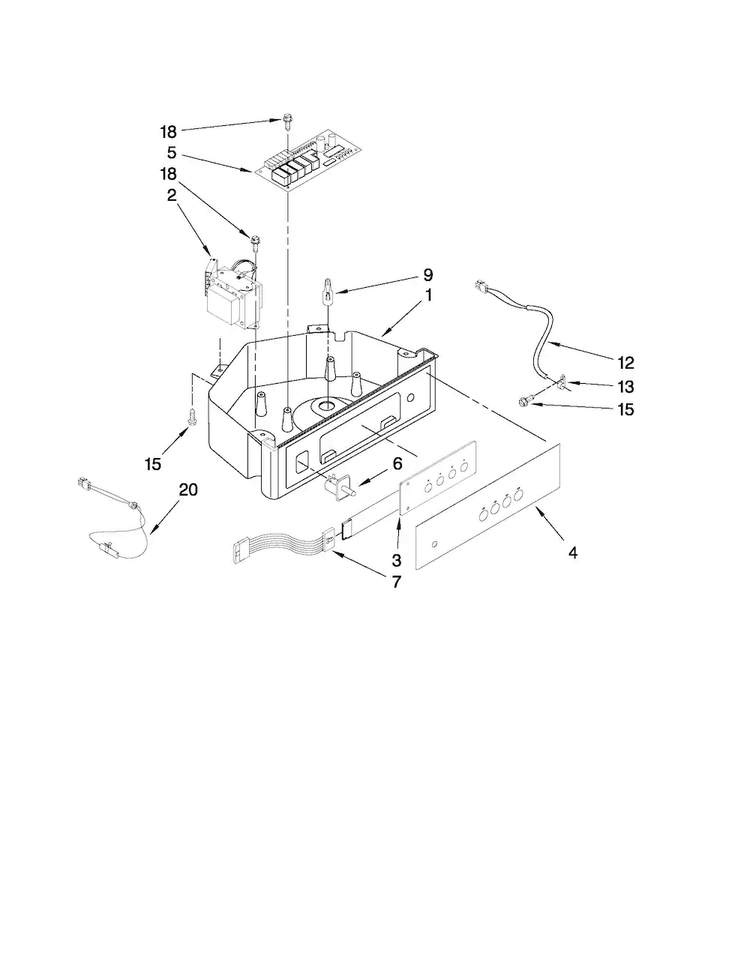 Control Panel Parts Diagram and Parts List for 10689582706  Kenmore Ice Maker