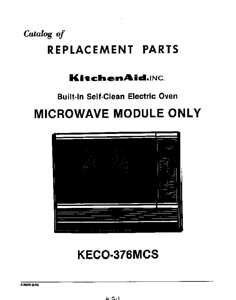 Front Cover Diagram and Parts List for KECO376MCS  KitchenAid Microwave