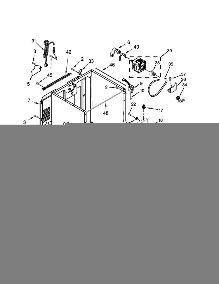 Cabinet Parts Diagram and Parts List for WGD7000DW2  Whirlpool Dryer