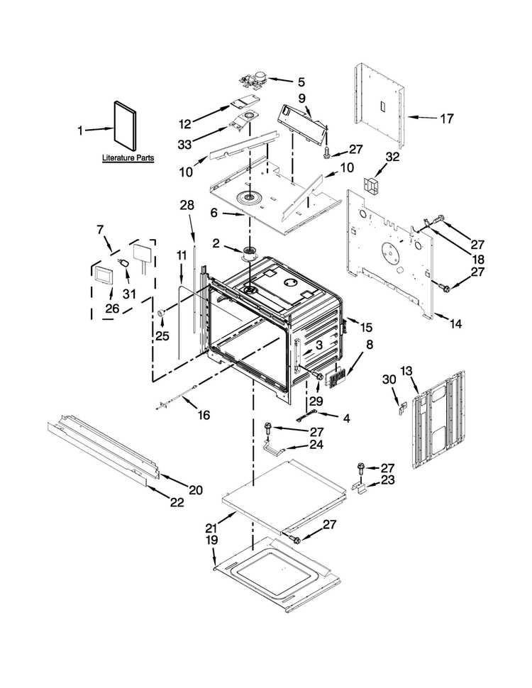 Lower Oven Parts Diagram and Parts List for KEBS209BSP01  KitchenAid Wall Oven