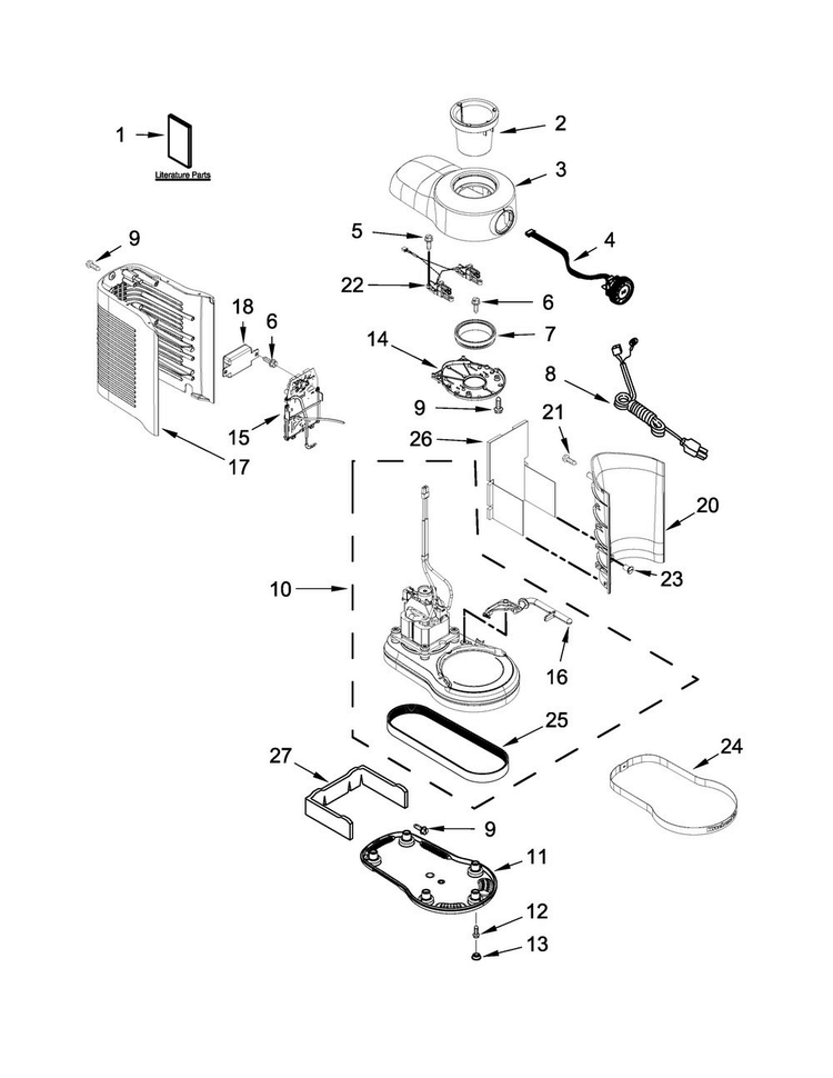 Unit Parts Diagram and Parts List for KSB5010QCA0  KitchenAid Blender