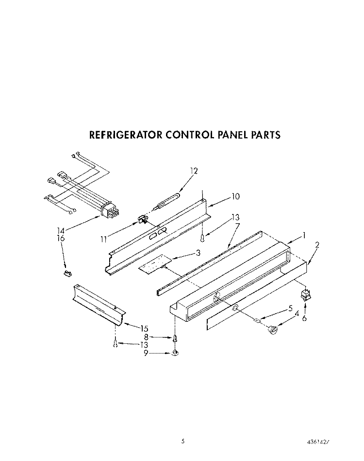 REFRIGERATOR CONTROL PANEL Diagram and Parts List for KSSS36DAX01  KitchenAid Refrigerator
