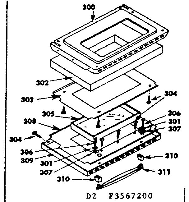 Oven Door Parts Diagram and Parts List for 1553567200  Kenmore Range