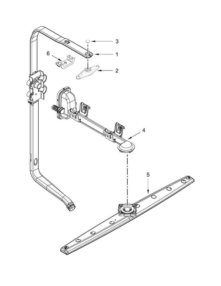 Upper Wash And Rinse Parts Diagram and Parts List for WDT790SLYM3  Whirlpool Dishwasher