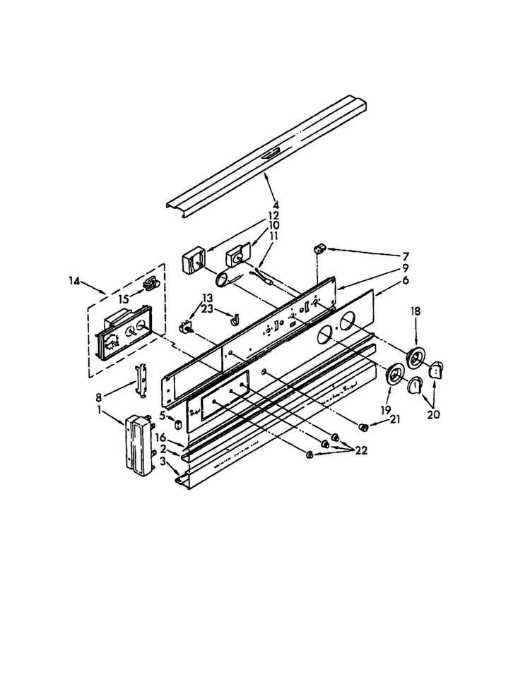 Control Panel Diagram and Parts List for RB100PXK-0  Whirlpool Wall Oven