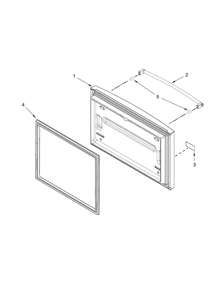 Freezer Door Parts Diagram and Parts List for KRFC300ESS01  KitchenAid Refrigerator