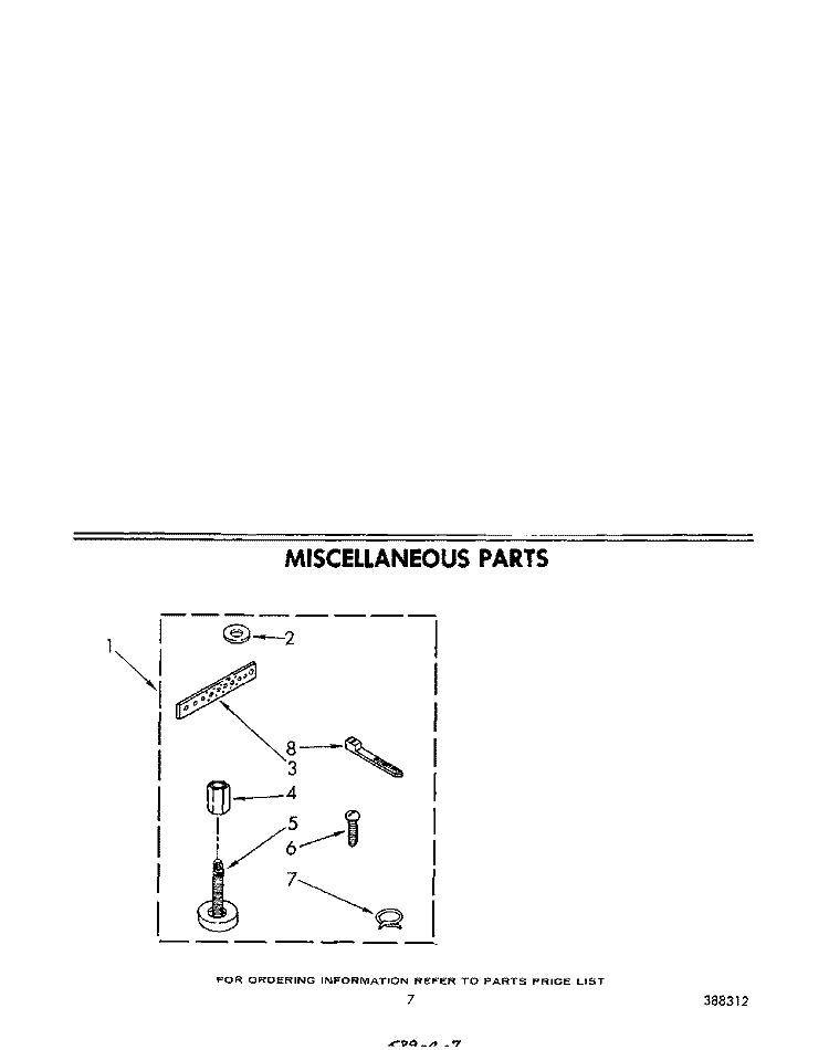 MISCELLANEOUS Diagram and Parts List for LA5700XPW4  Whirlpool Washer