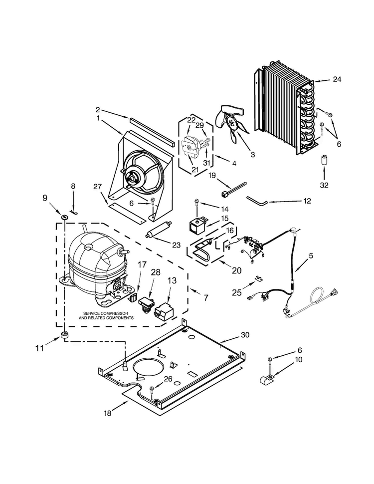 Unit Parts Diagram and Parts List for KUIC15NHZS0  KitchenAid Ice Maker