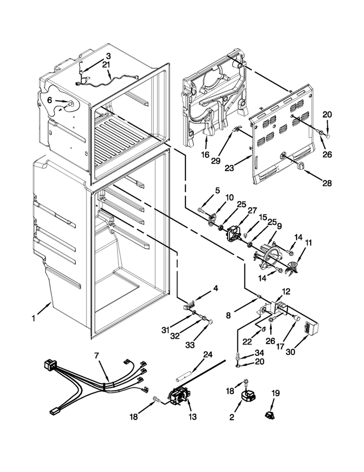 Liner Parts Diagram and Parts List for 10686393310  Kenmore Refrigerator