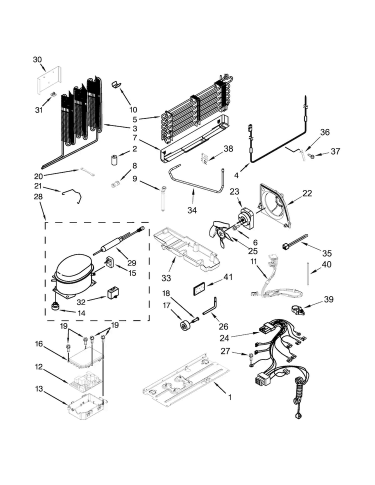 Unit Parts Diagram and Parts List for WRF560SEYM05  Whirlpool Refrigerator