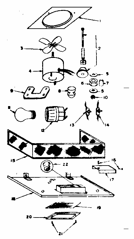Hood Fan Diagram and Parts List for 8509206  Kenmore Range Hood