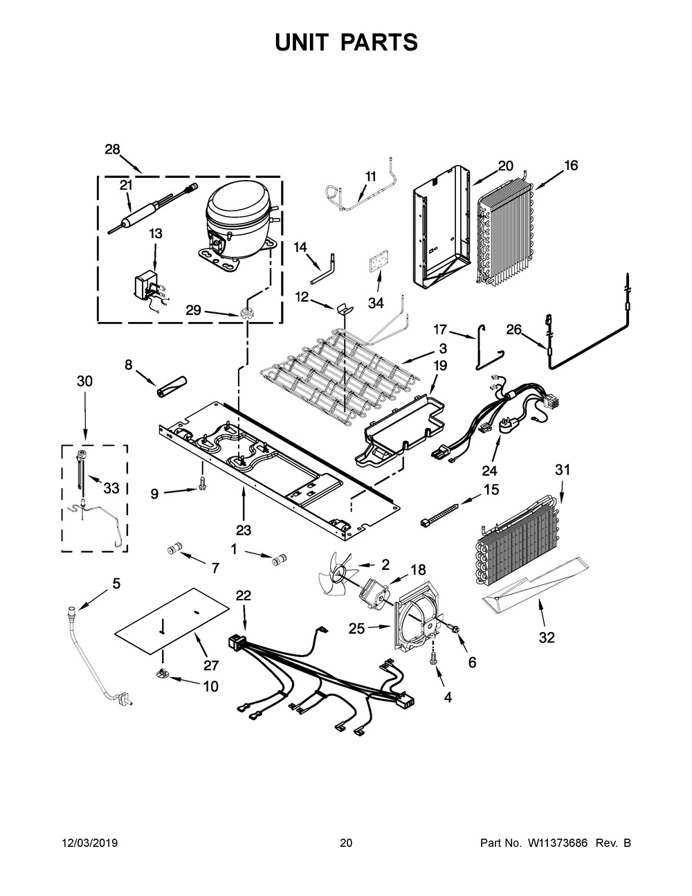 Unit Parts Diagram and Parts List for KRSC703HBS00  Whirlpool Refrigerator