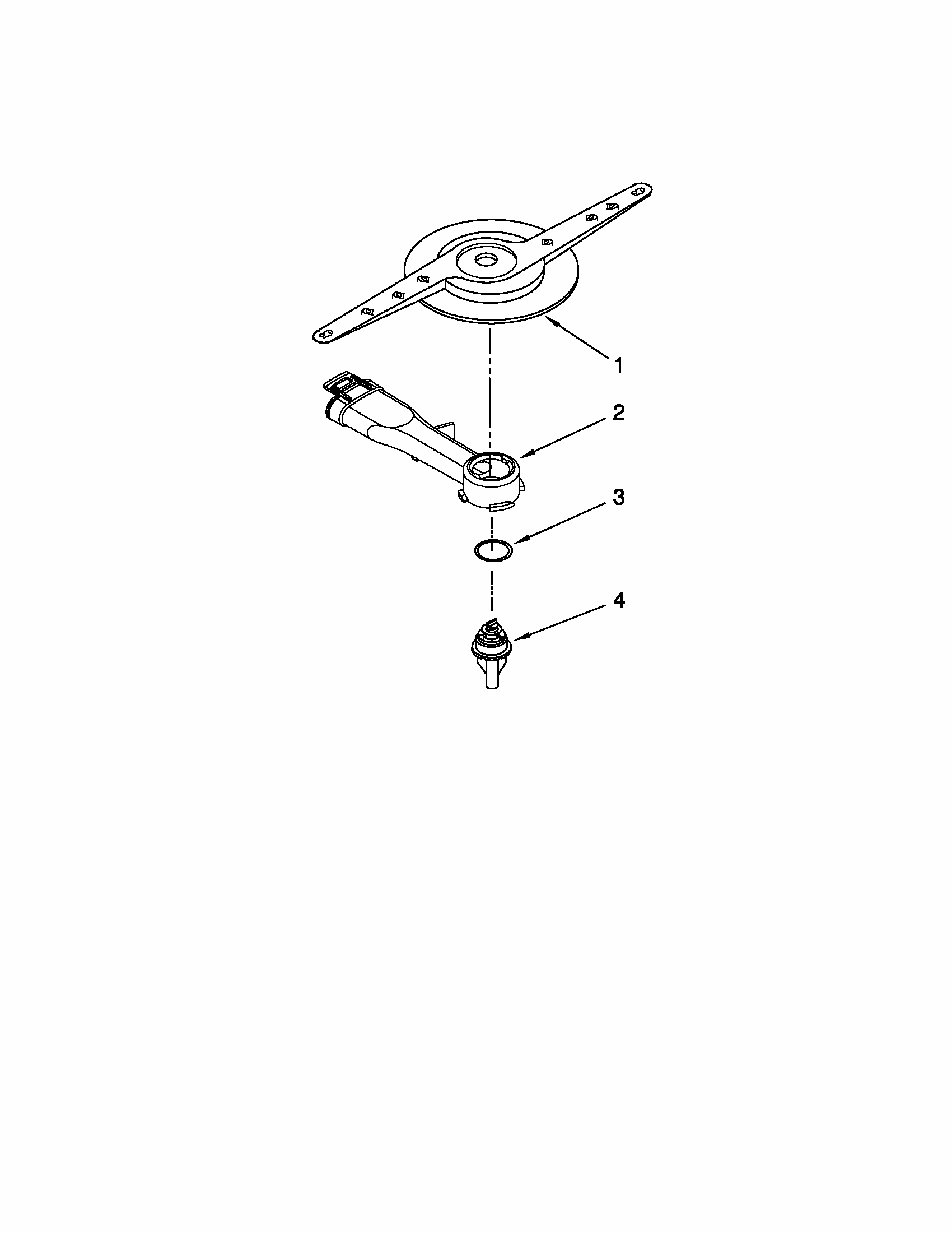 Lower Washarm Parts Diagram and Parts List for 66517749K016  Kenmore Dishwasher